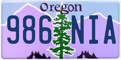 OR license plate 986NIA