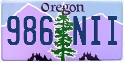 OR license plate 986NII