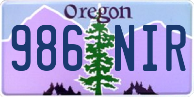 OR license plate 986NIR