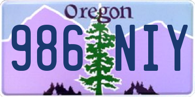 OR license plate 986NIY