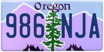 OR license plate 986NJA