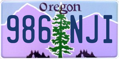 OR license plate 986NJI