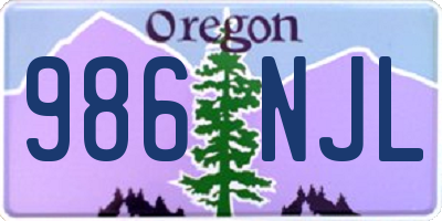 OR license plate 986NJL
