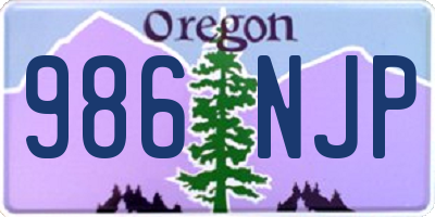 OR license plate 986NJP
