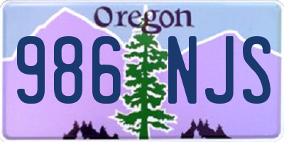 OR license plate 986NJS