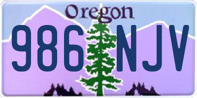 OR license plate 986NJV