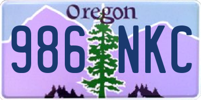 OR license plate 986NKC