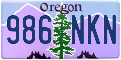 OR license plate 986NKN