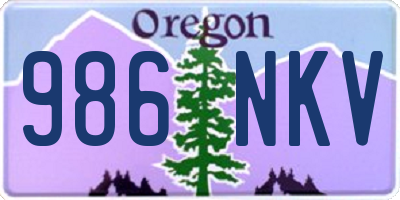 OR license plate 986NKV