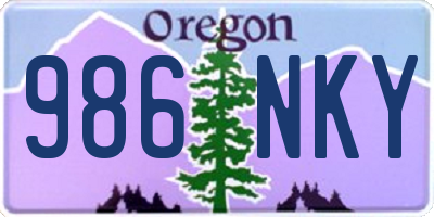 OR license plate 986NKY