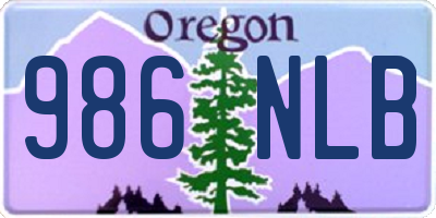 OR license plate 986NLB