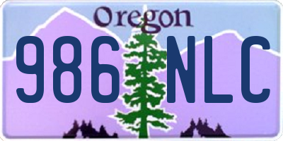 OR license plate 986NLC