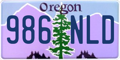 OR license plate 986NLD