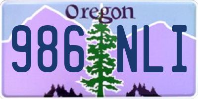 OR license plate 986NLI