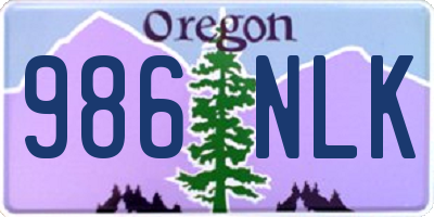 OR license plate 986NLK