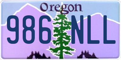 OR license plate 986NLL