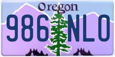 OR license plate 986NLO