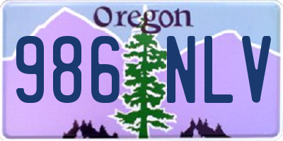 OR license plate 986NLV
