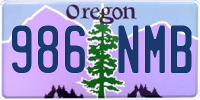 OR license plate 986NMB