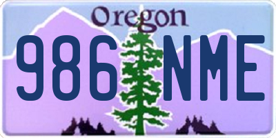 OR license plate 986NME
