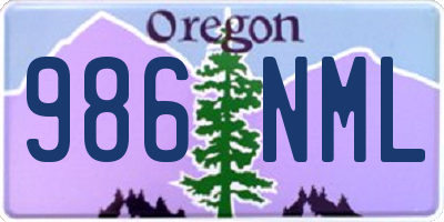 OR license plate 986NML