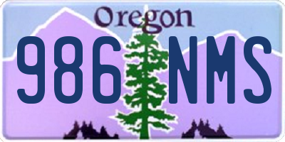 OR license plate 986NMS