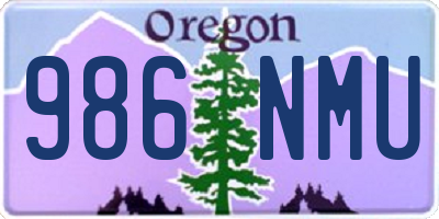 OR license plate 986NMU
