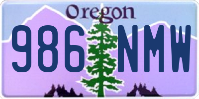 OR license plate 986NMW