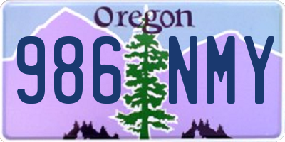 OR license plate 986NMY