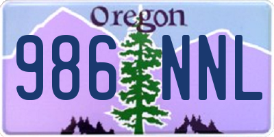 OR license plate 986NNL