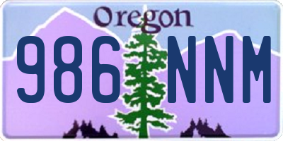 OR license plate 986NNM