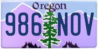 OR license plate 986NOV