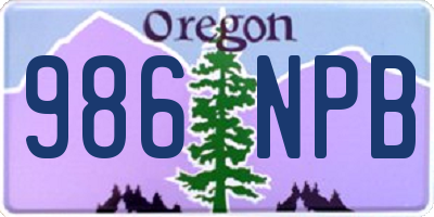 OR license plate 986NPB
