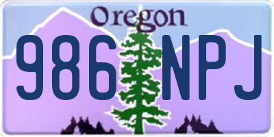OR license plate 986NPJ