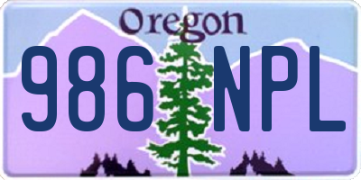 OR license plate 986NPL