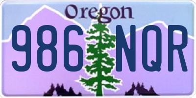 OR license plate 986NQR