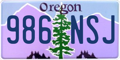 OR license plate 986NSJ