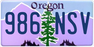 OR license plate 986NSV