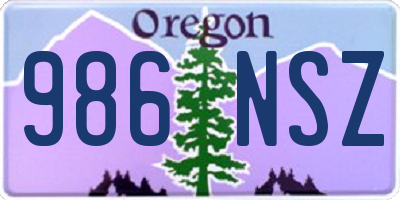 OR license plate 986NSZ