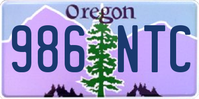 OR license plate 986NTC
