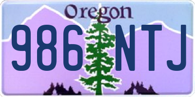 OR license plate 986NTJ