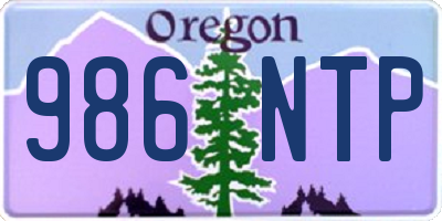 OR license plate 986NTP