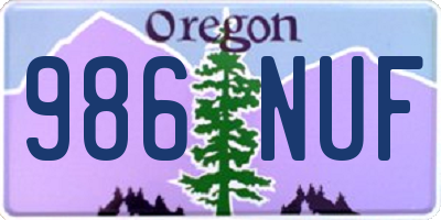 OR license plate 986NUF