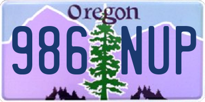 OR license plate 986NUP