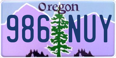 OR license plate 986NUY
