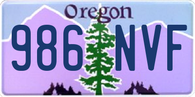 OR license plate 986NVF