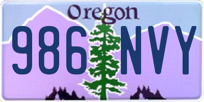 OR license plate 986NVY
