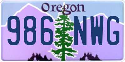 OR license plate 986NWG