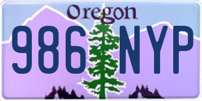 OR license plate 986NYP