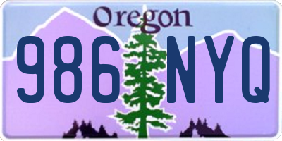 OR license plate 986NYQ